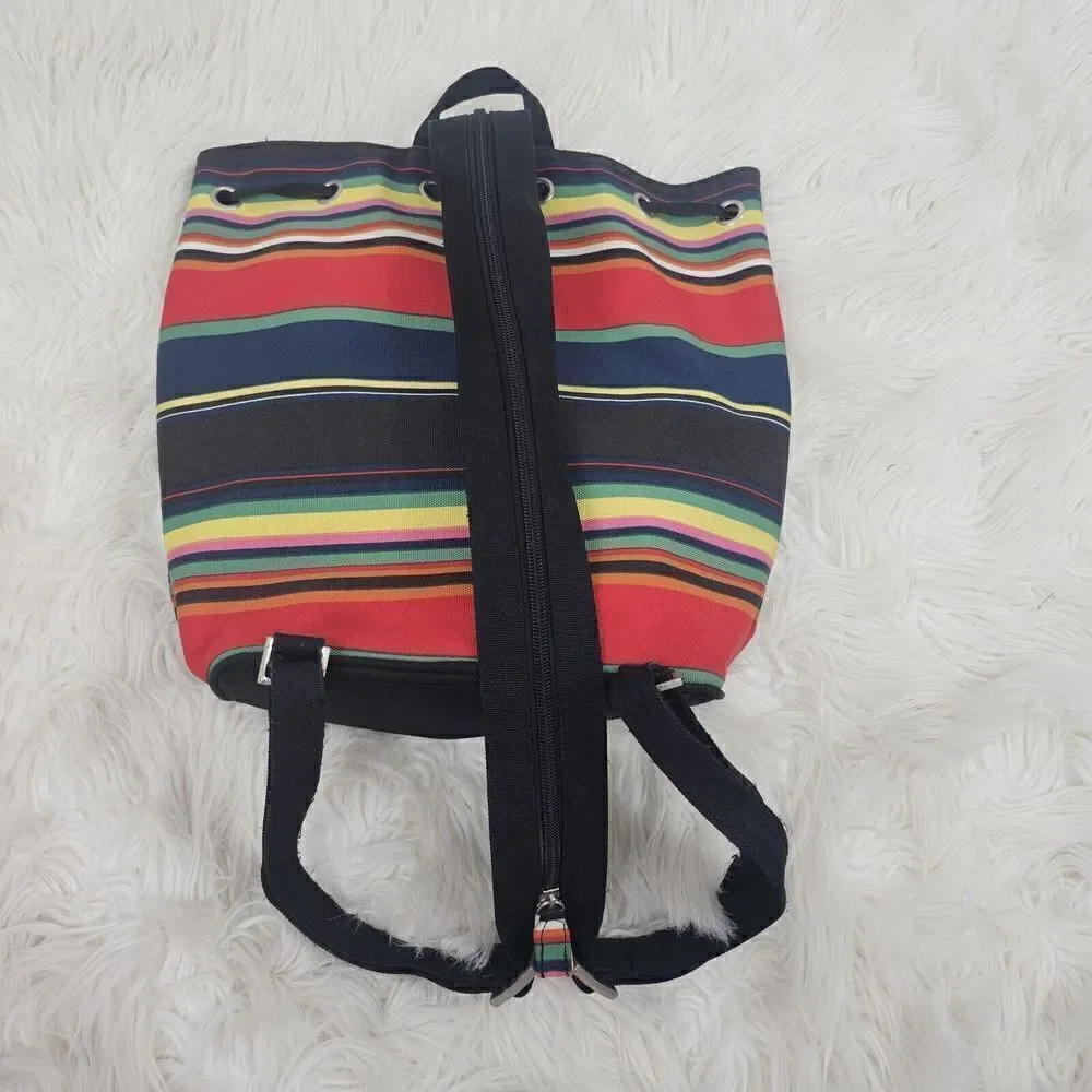 Vintage Kate Spade Striped Bucket Bag Backpack Sling
